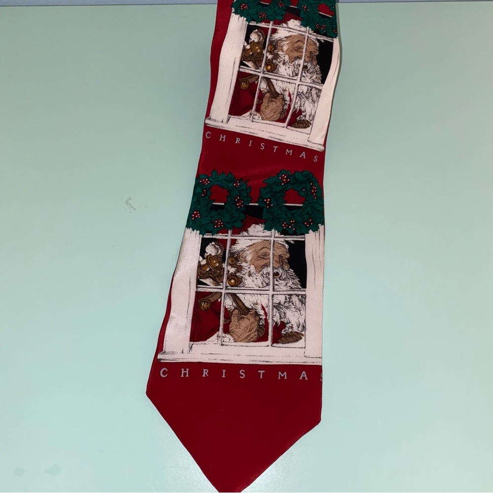 Vintage Saturday Evening Post Santa Silk Tie Christmas Canada Ugly Christmas Tie